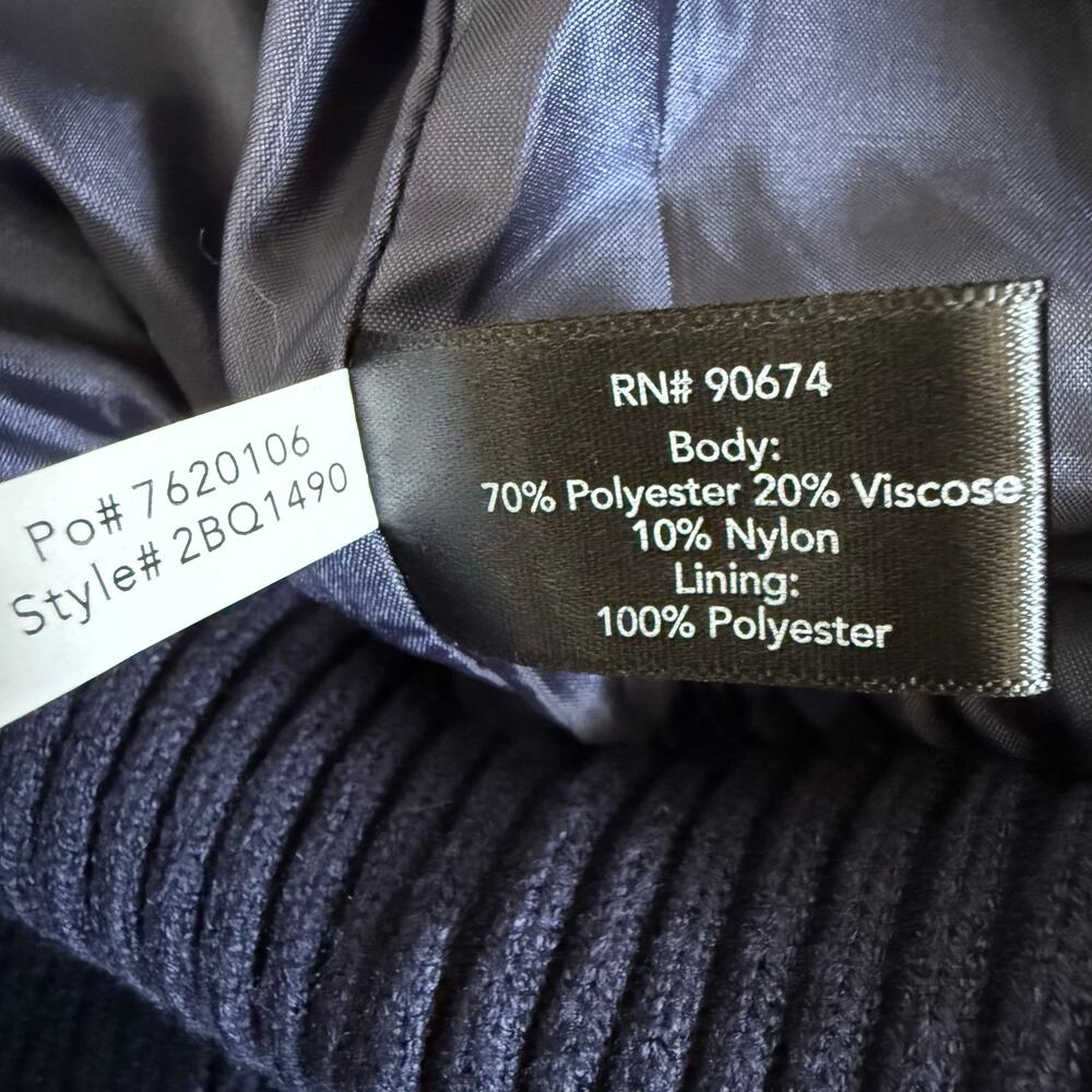 Boston Proper Faux Fur Jacket - XL - Blue Neutral Animal Print Winter Structured - Picture 5 of 7
